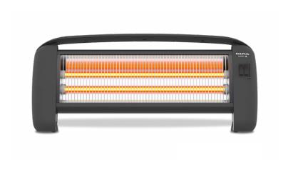 Calefactor infrarrojos Taurus PR.2 SLIM 1200W, 2 tubos, antivuelco, para suelo, negro